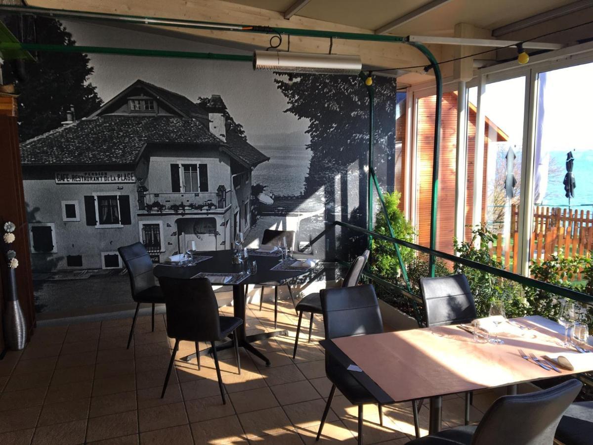 Hotel Restaurant De La Plage Gland Exteriör bild