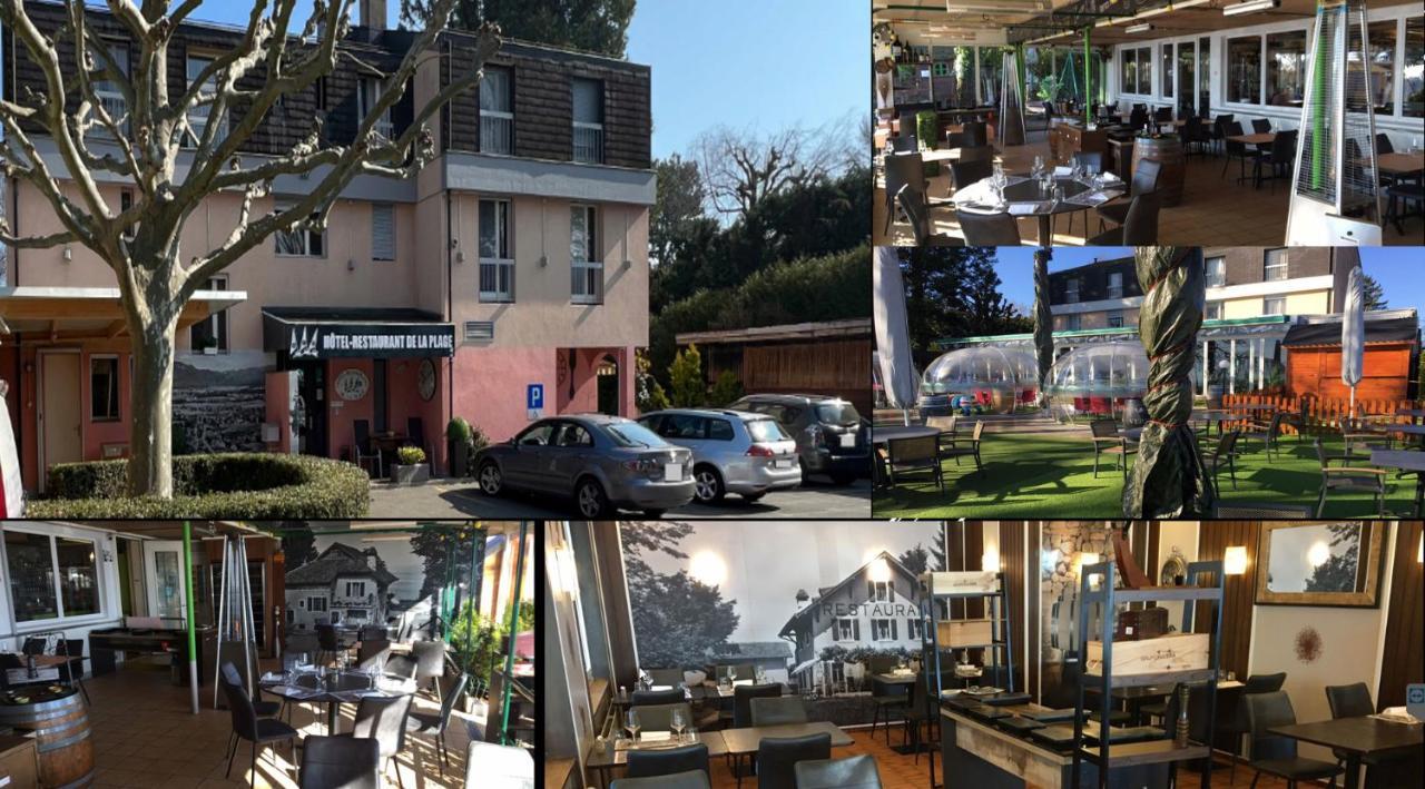 Hotel Restaurant De La Plage Gland Exteriör bild