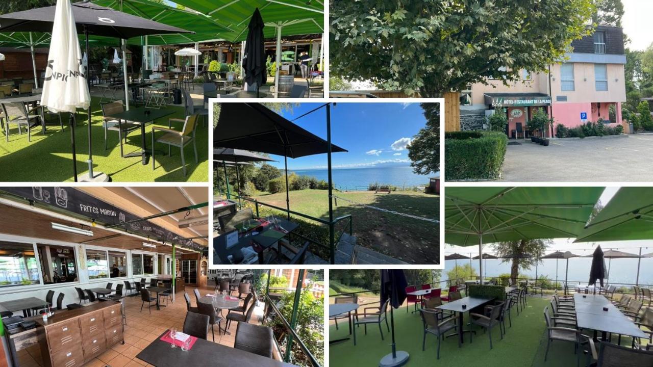 Hotel Restaurant De La Plage Gland Exteriör bild